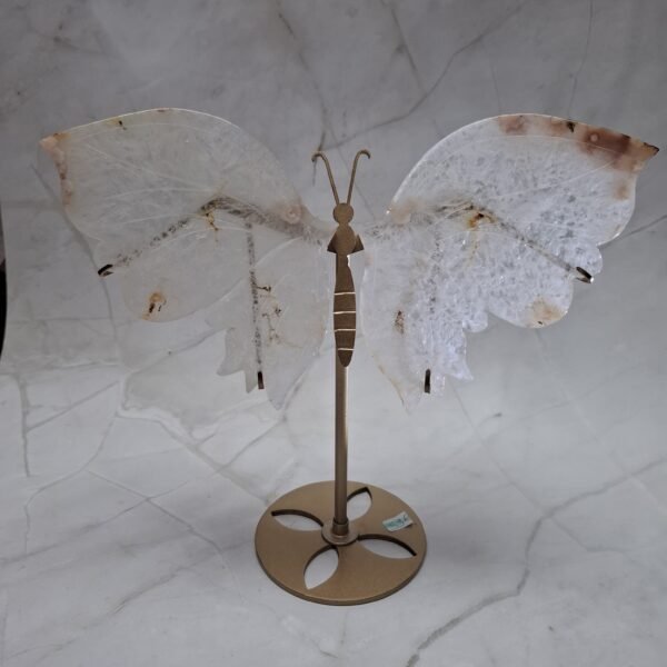 Papillon Pierre Agate fleur de cerisier grande taille – Image 2