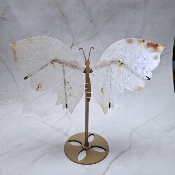 Papillon Pierre Agate fleur de cerisier grande taille – Image 3