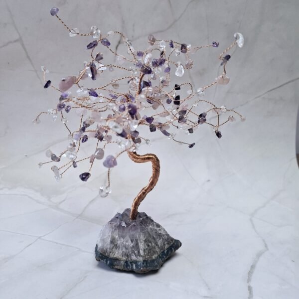 arbre de vie quartz rose améthyste cristal de roche