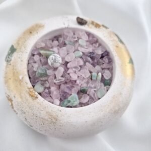 Chips Mix quartz-rose améthyste amazonite cristal de roche 50 grammes