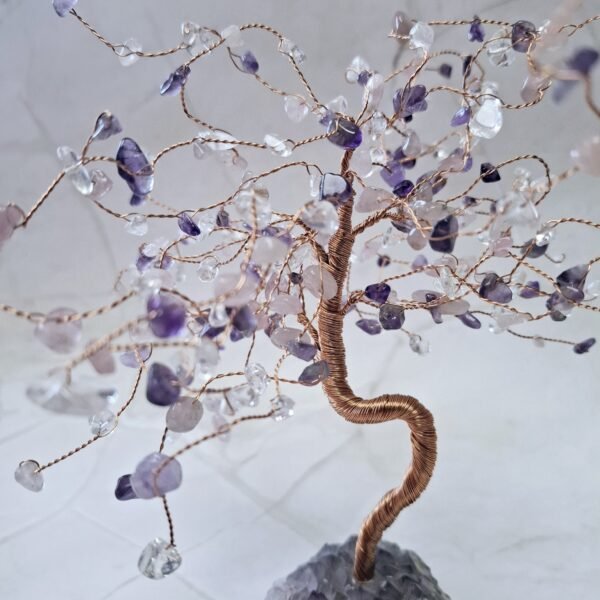 Arbre de Vie Quartz Rose, Améthyste & Cristal de Roche – Image 2