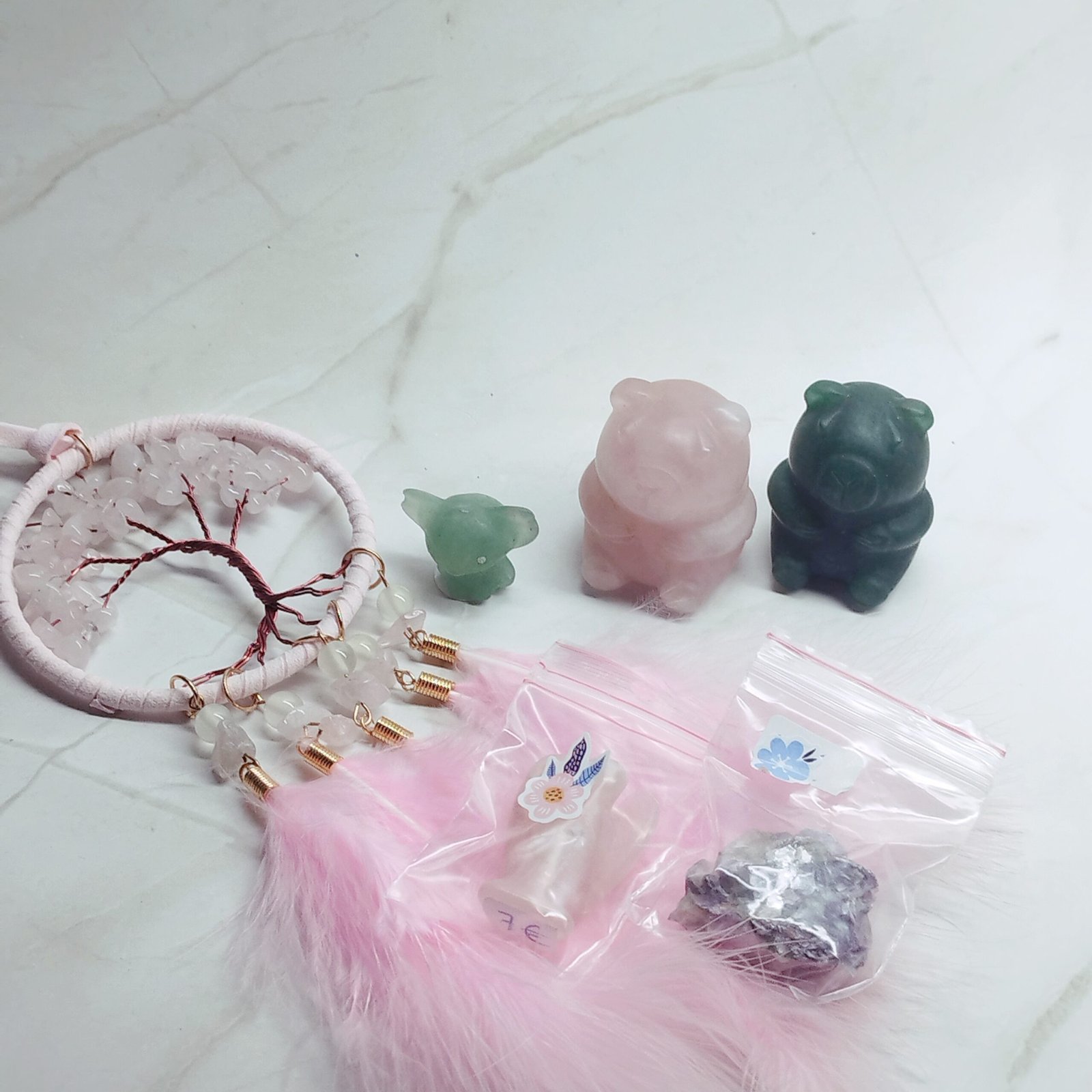 Panier fabienne quartz rose