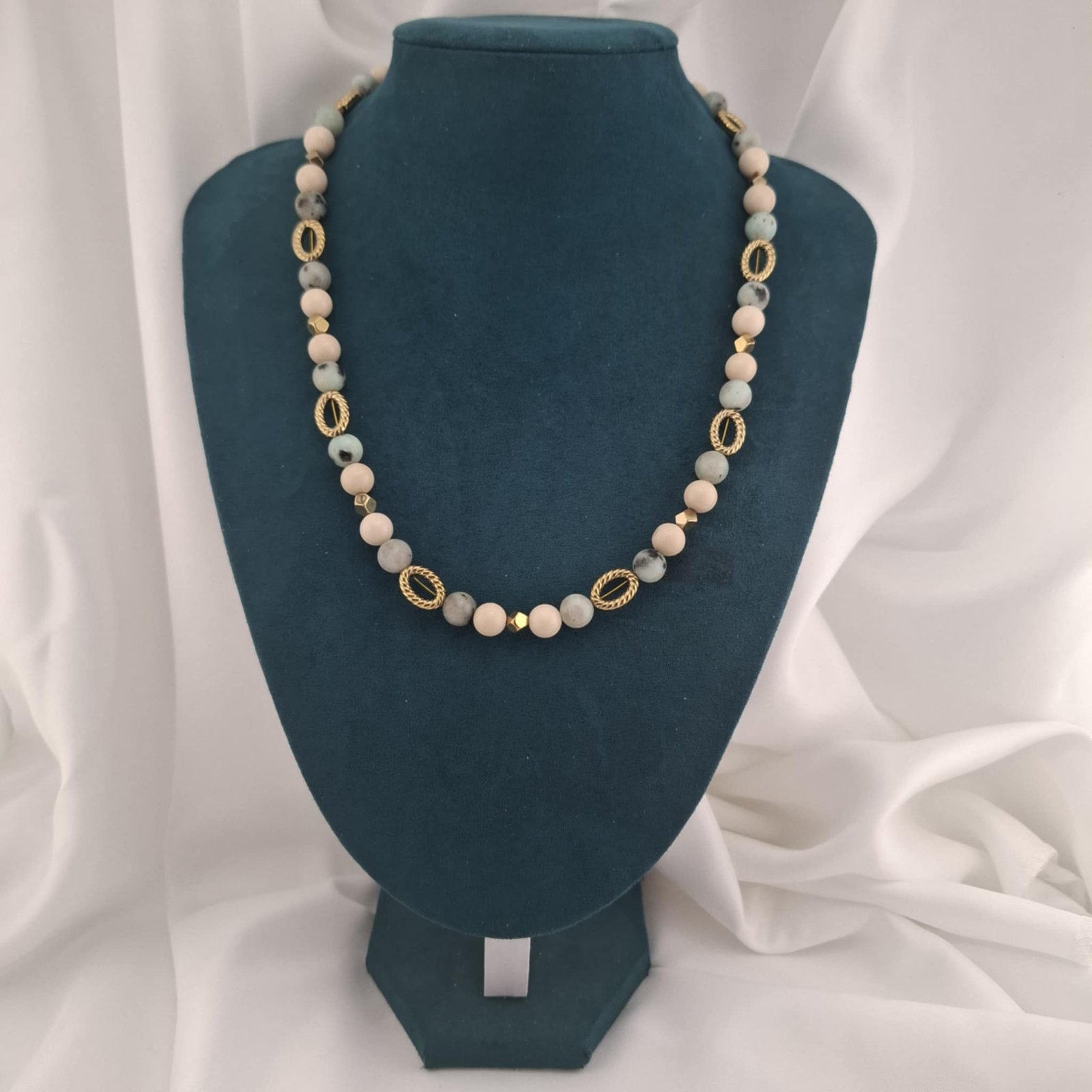 Collier Longueur Opéra – Jaspe Kiwi, Dolomite & Hématite Dorée – Image 5