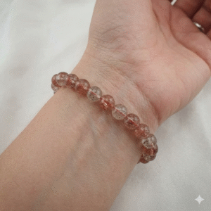 Bracelet Pierre de Soleil Héliolite Qualité Gemme perles rondes semi transparent