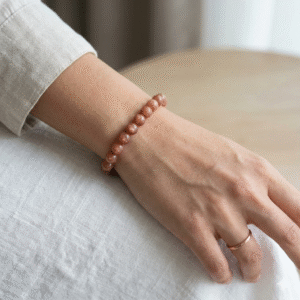 Bracelet Pierre de Soleil Héliolite Qualité Gemme perles rondes