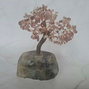 Arbre de vie  n°10 Bloc en Fluorite & Quart Fraise