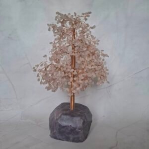 Arbre de vie grande taille Bloc en Fluorite & Quartz rose