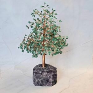 Arbre de vie grande taille Bloc en Fluorite & Quart Fraise vert
