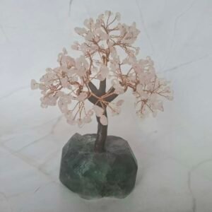 Arbre de vie n°9 Bloc en Fluorite & Quartz rose